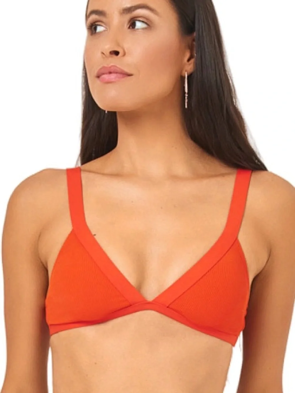 🌻NEW NWOT L*Space Orange Farrah Ribbed Bikini Top Swimwear Beach Swim Top Small